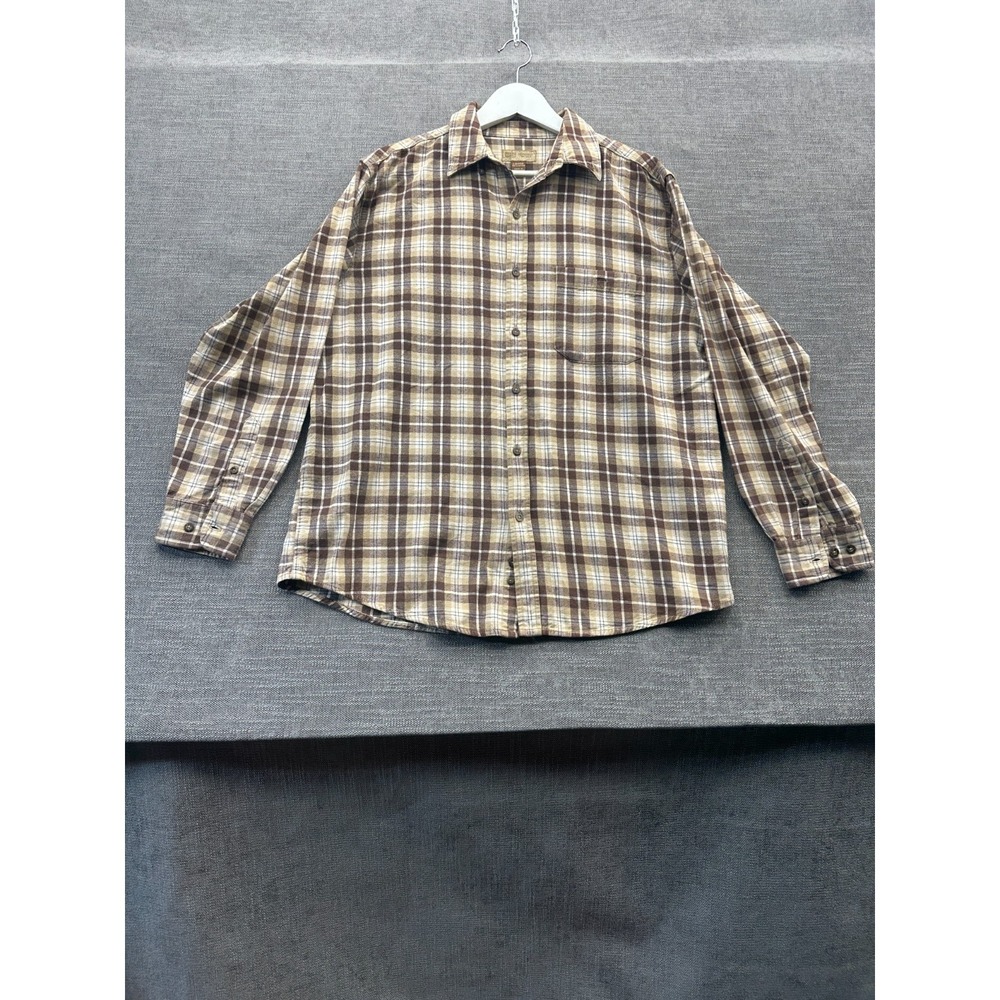 Faded Glory Flannel Shirt Mens Large (42/44) Multicolor Plaid Cotton Button Up